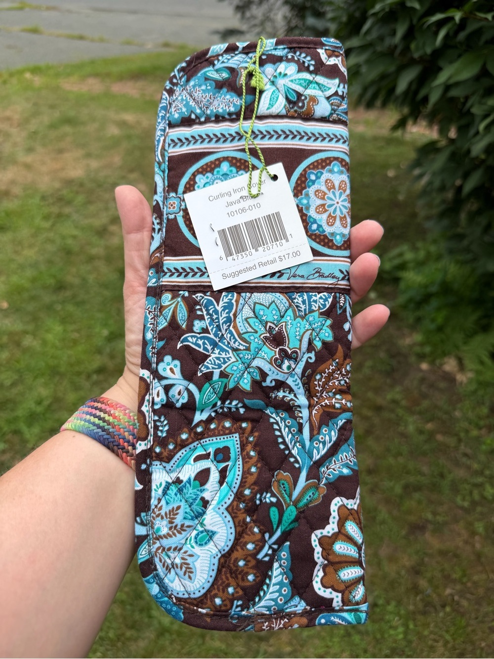 Vintage Vera Bradley Java Blue Curling Iron Cover Retired NWT Heat Resistant